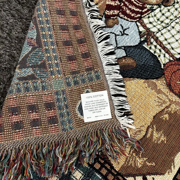 Vintage New Nwot Teddy Bears Tapestry 4 Seasons Throw Blanket Decor 46x60" - Picture 2 of 8